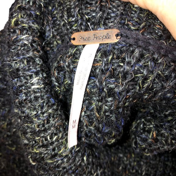 Free People Fair Gray Marl knit Cozy Chunky oversized turtleneck sweater… - Picture 2 of 4